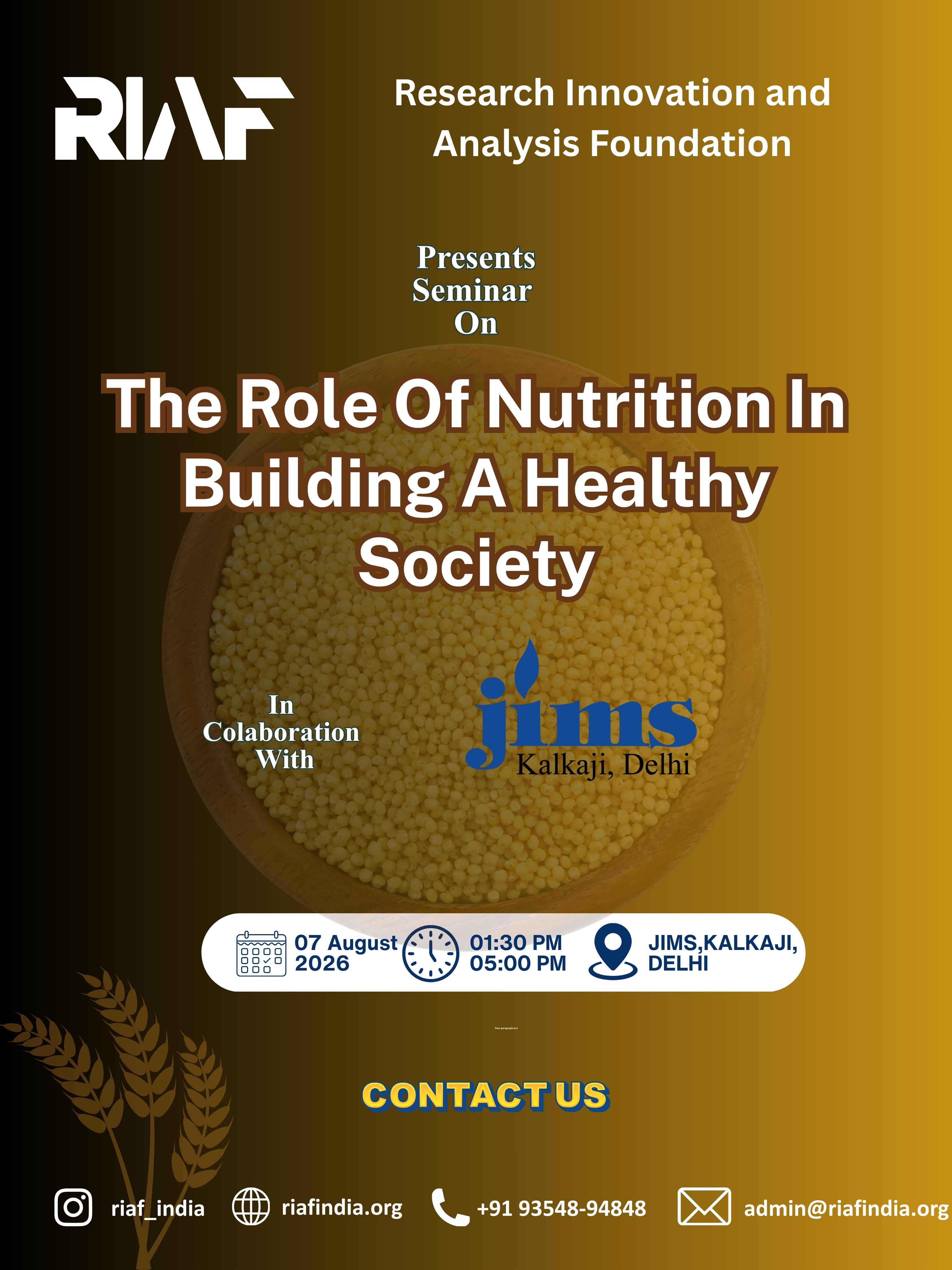 The Role Of Nutrition In Building A Healthy Society